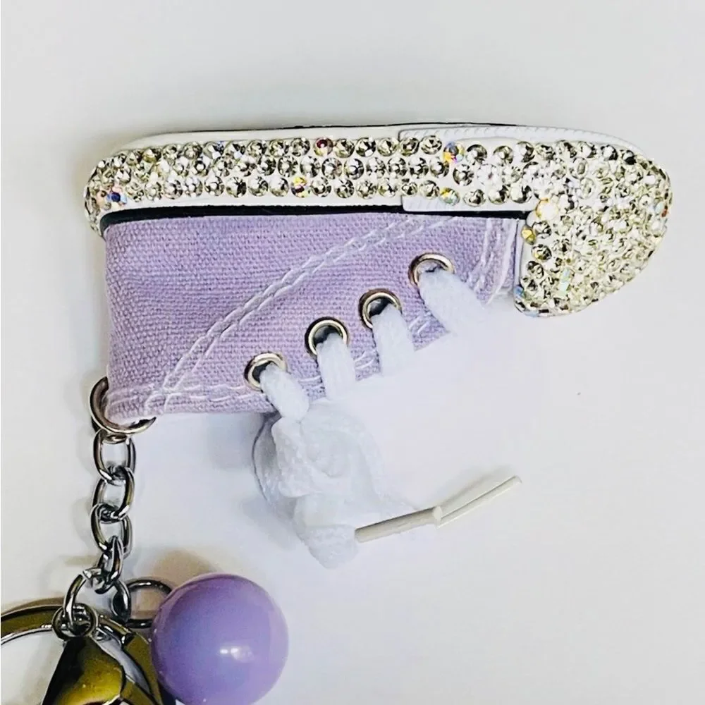 Lavender Sparkly Shoe Keychain